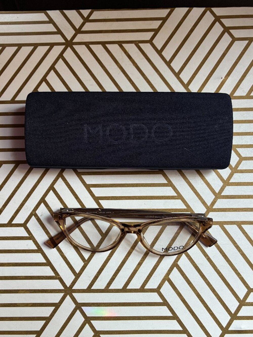 NWT MODO Eyewear 6012 Taupe Clear Cat Eye Frames w/ Case 50-16-140